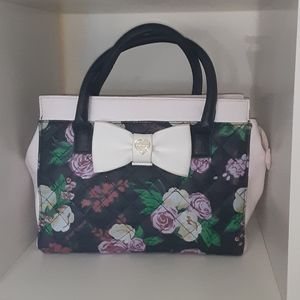 Betsey Johnson floral bow bag pink black